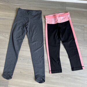 LULULEMON Leggings Capris Women’s Size 2 Lot Of 2 Pair - Black Coral‎ & Gray